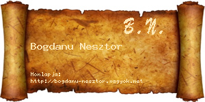 Bogdanu Nesztor névjegykártya